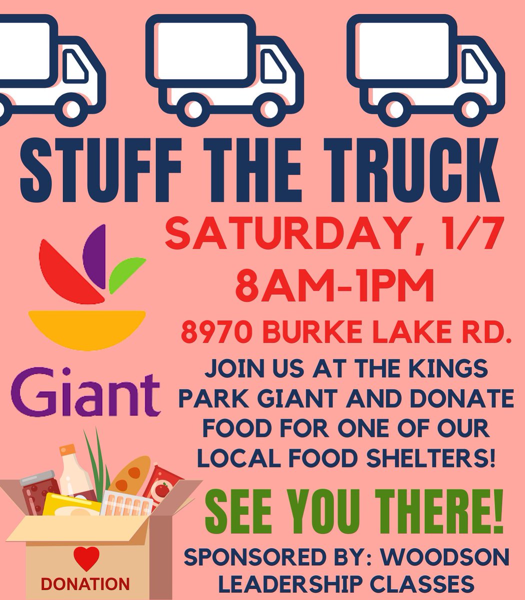 Stuff the Truck this Saturday! Come support Leadership and our local food shelters at the Kings Park Giant!🚛🥫
