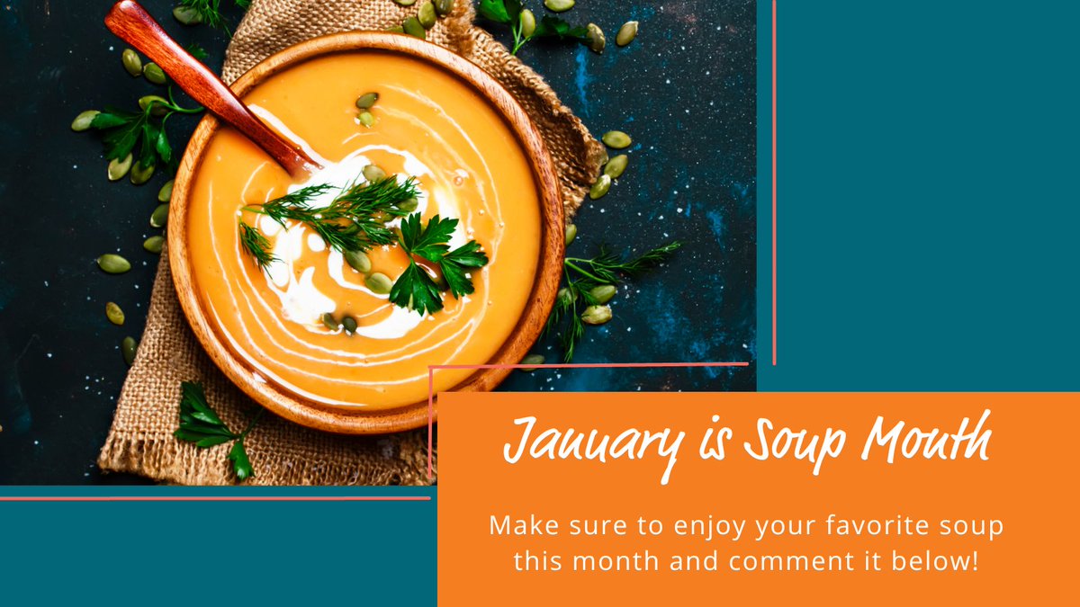 AgingNext's tweet photo. #January is #Soup Month! 🍲
Who doesn’t love a #bowl of hot soup on those #cold #winter nights! This month, consider trying a new recipe or make some soup for a #friend or neighbor.

#AgingNext #livewell #agewell #agelessliving #ageforward #agingstrong #resources #community https://t.co/AHSlyAZ8kD