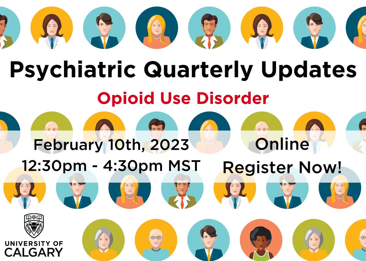 Interested in our #Psychiatric Quarterly Updates series?
Our next session focuses on Opioid Use Disorder; check out our course page to learn more: ow.ly/pqyV50M9QfS

#uofccme #opioid #OUD #OAT