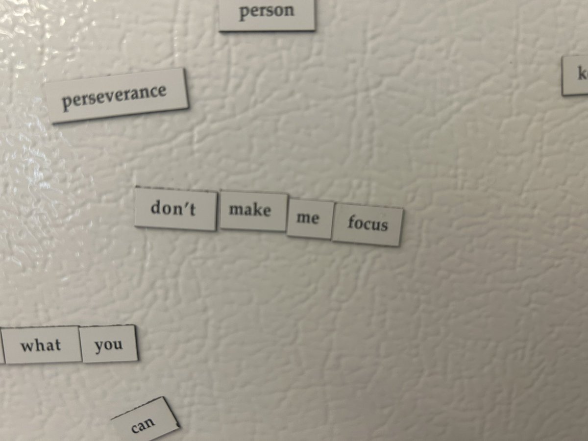 KaleighCarrolll's tweet photo. If you’re still looking for a New Year’s resolution, may I suggest one of the phrases from the fridge magnets in the break room. https://t.co/c5FIUFVQ9W