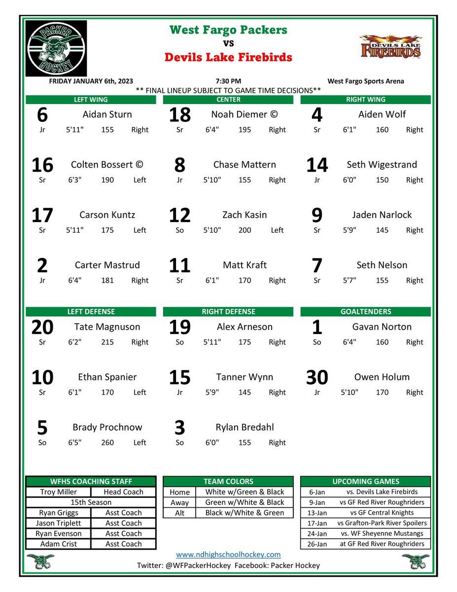 WFPackerHockey's tweet photo. @WFPackerHockey vs @devilslakeboysh https://t.co/qBKXl47pBh