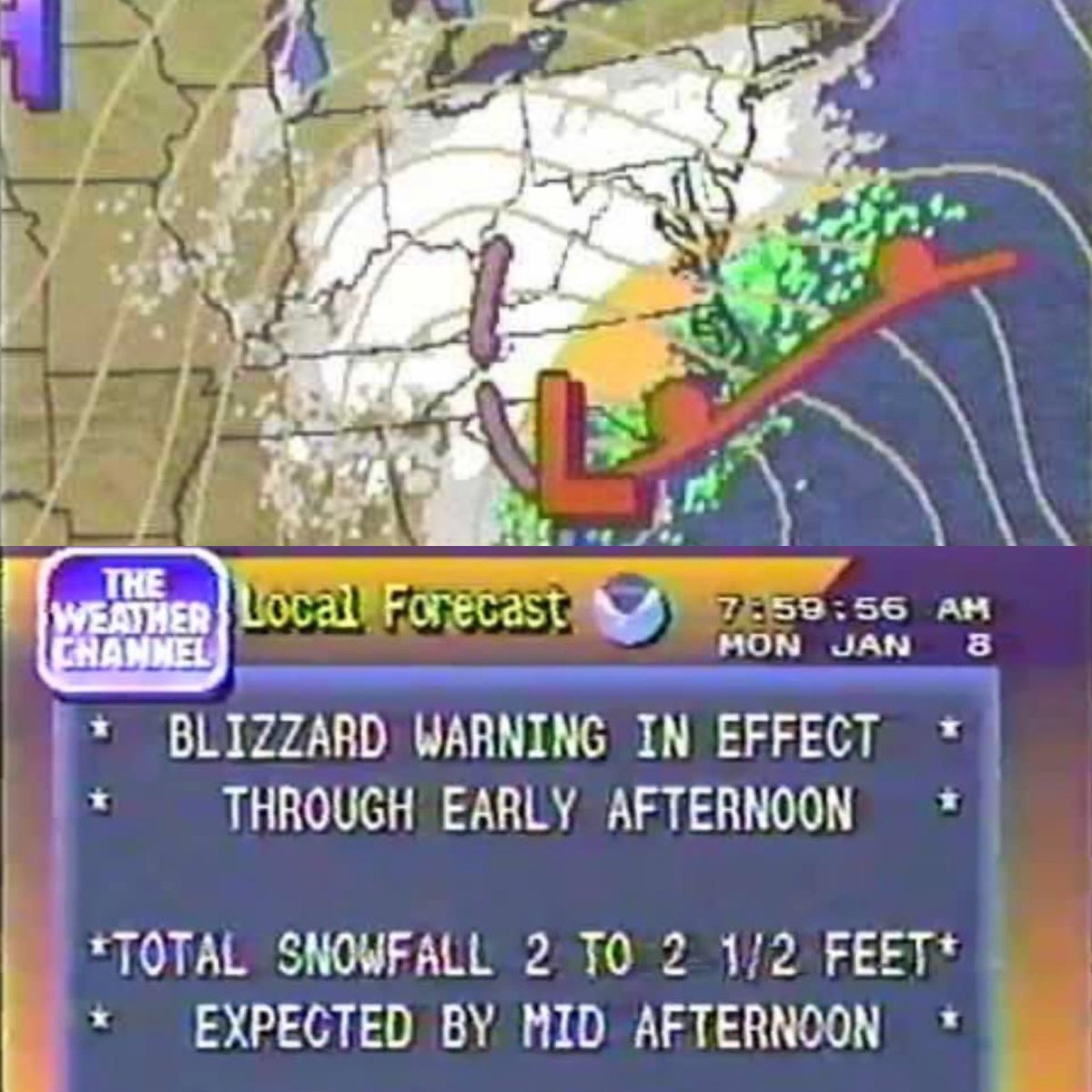WxmanFranz's tweet image. 27 years ago, #Blizzardof96. Local on the 8βs added for nostalgia βοΈ π§π§οΈ #NJwx