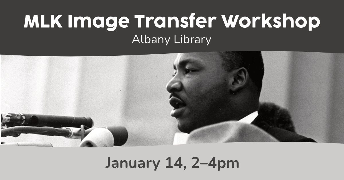 aclib's tweet image. Come see how #MLK developed into an extraordinary leader by experiences obtained in the following settings: Family, School, Church, Partnerships, and as a Writer, Organizer, and Leader. Learn to recreate MLK’s iconic pictures with #ImageTransfer. bit.ly/3VTVa7g #MLKDay
