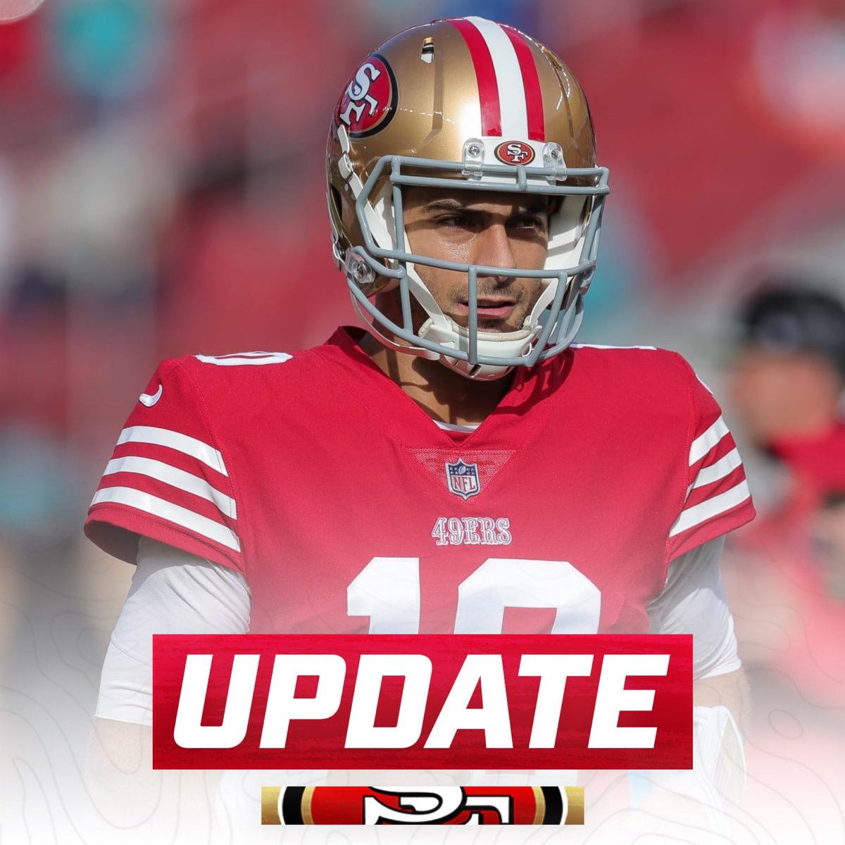 #49ers HC Kyle Shanahan stated the plan is for QB Jimmy Garoppolo is to still be available late in the playoffs. 

Garoppolo is progressing well and is now able to put some weight on his foot.