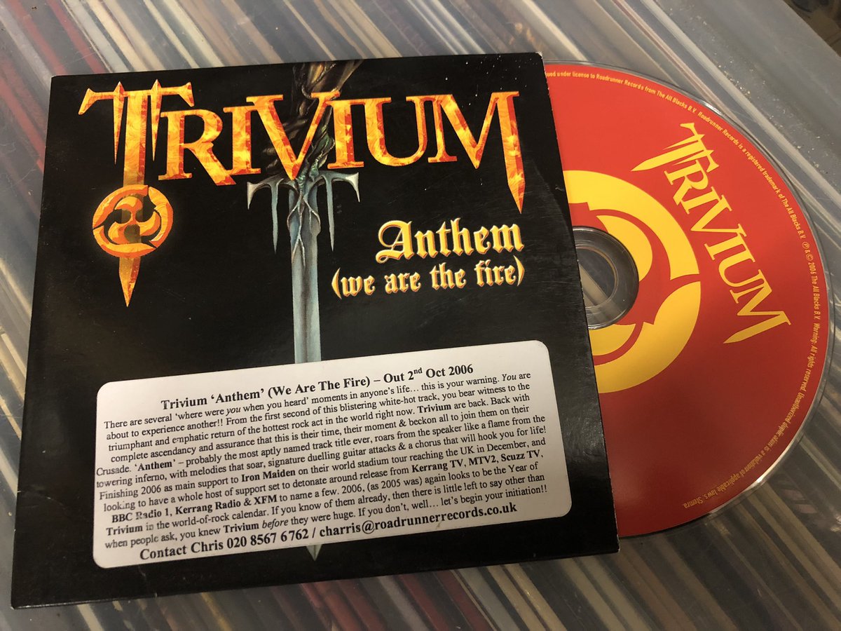 richticetayl's tweet photo. @hellinhighheels @TriviumOfficial @matthewkheafy @coreytrivium @TriviumPaolo @AlexBentDrums Still got some RR early promos https://t.co/UsdoBP0UY2