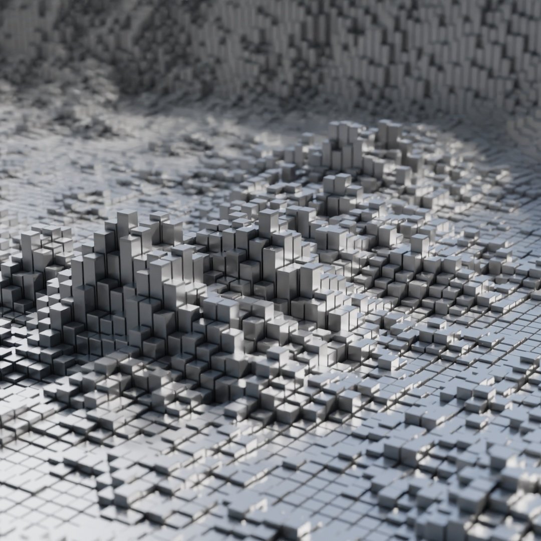 b3d_exp_001 - cube grid landscape

Baby steps with Blender and geometry nodes. Sampling cubes from a grid mesh vertices, heights are based on a distorted wave texture.

#generativeart #proceduralart #visualart #blender #geometrynodes #creativecoding #arttech #3d #landscape