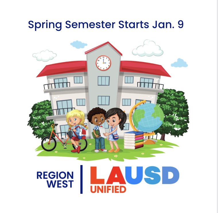 Region West families: Spring semester starts on Jan. 9. See you in school.