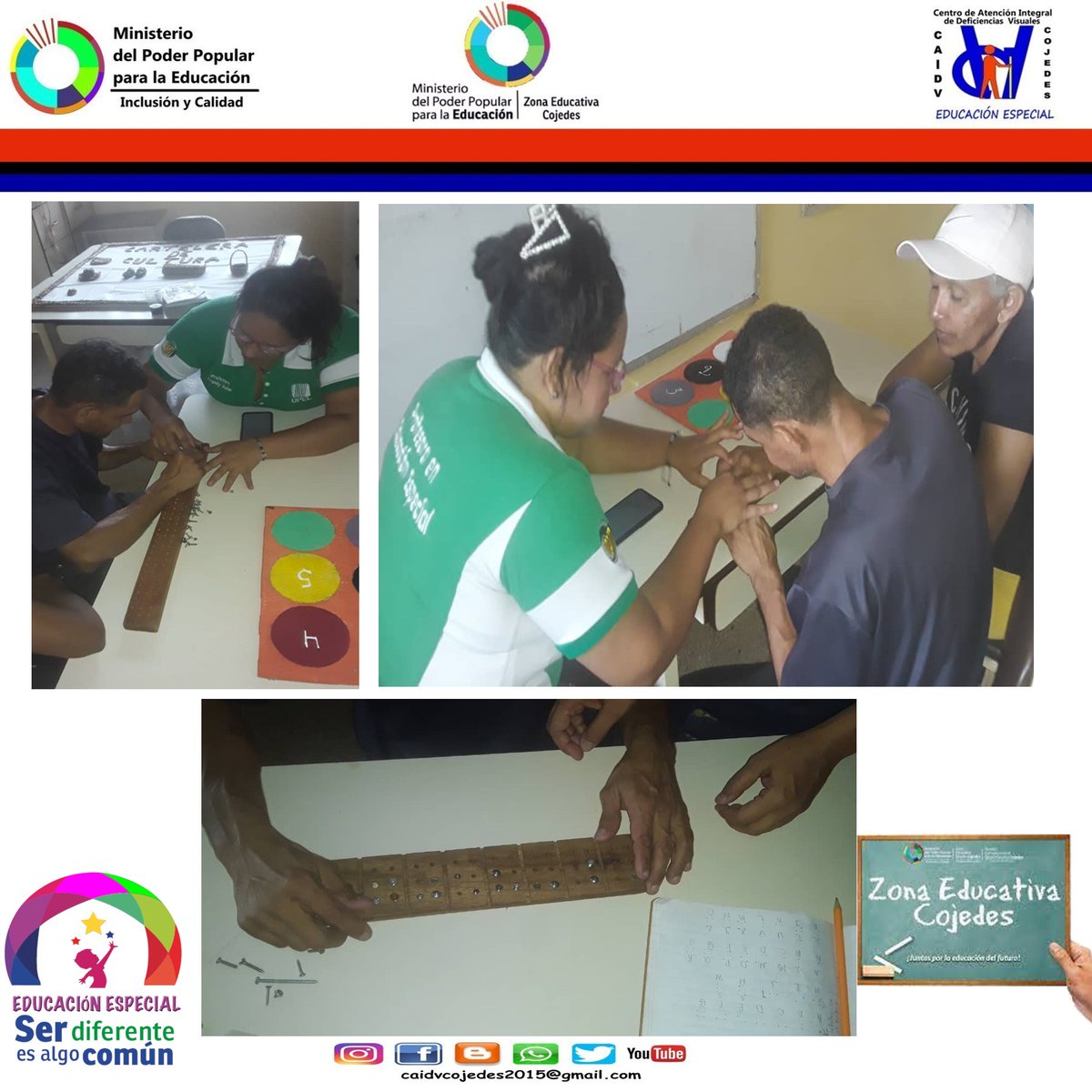 CaidvC's tweet photo. 18 octubre de 2022
Atencion brindada en las instalaciones del @CaidvC  por la docente @AngellyAular al participante Jonny Reyes en el #Programatécnicasdelacomunicación ( pre #braille)  donde se dio a conocer el uso de la Regleta,sus componentes y estrategias.
#Ambliopía https://t.co/PslewWpdJy