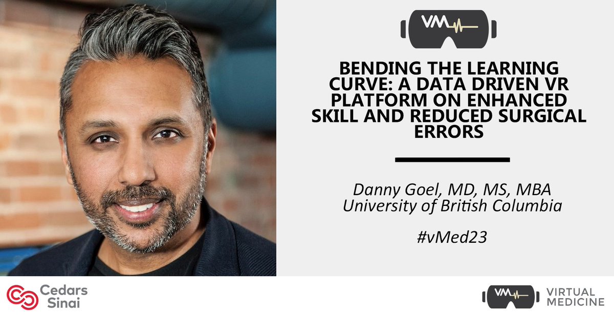 BrennanSpiegel's tweet photo. How can #VR boost surgical skills &amp; reduce errors? Join us at #CedarsSinai for #vMed23 where we'll hear from @BCshoulder on "bending the learning curve: a data driven VR platform on enhanced skill &amp; reduced errors." Register by 1/15 for early bird tix: https://t.co/FRO7kmeTru https://t.co/BHok3nskWZ