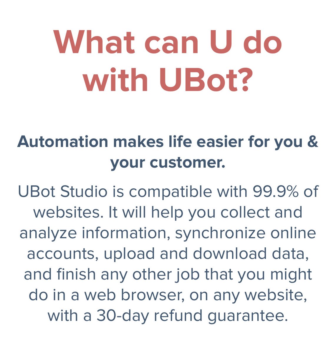 ubotstudio's tweet photo. Through UBot Studio’s extensive function-library, you can develop solutions customized for your exact needs. The days of “one size fits all” generic #software are over! Learn more today https://t.co/7X4BT8a4Eq #programminglife #machinelearning #Ubotstudio https://t.co/ULX5XW6YJS