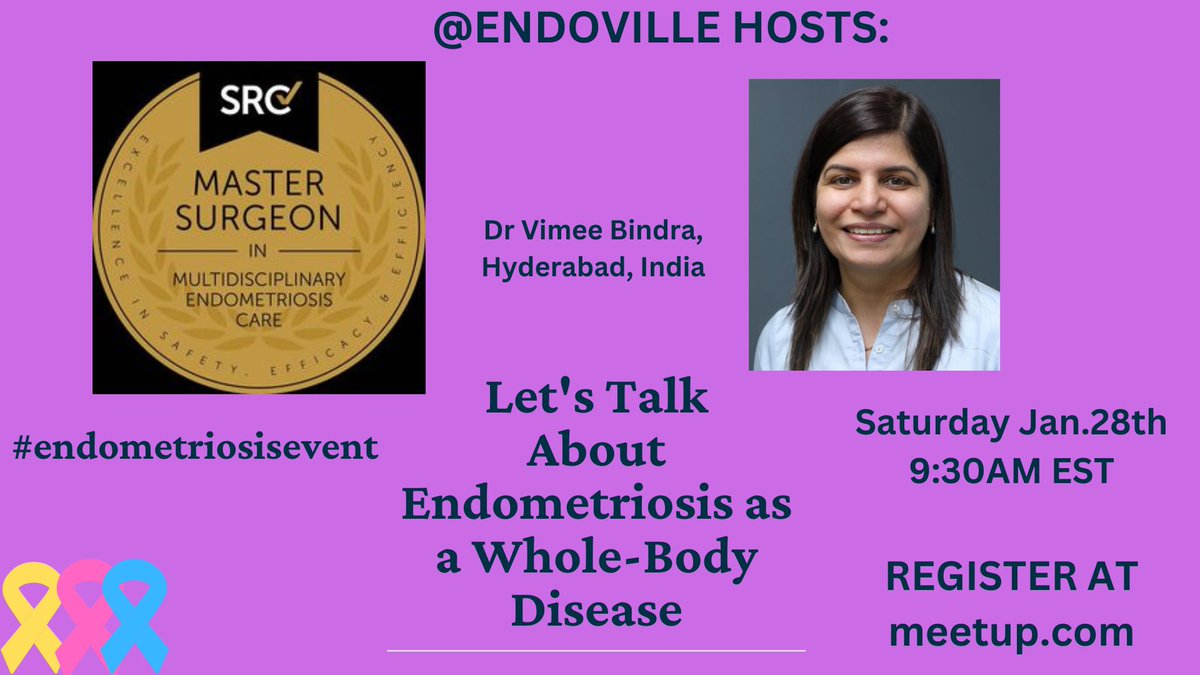 nyendoville's tweet photo. Please join us on 1/12 at 9:30AM EST to discuss Let's Talk About Endometriosis as a Whole-Body Disease with Dr. Vimee Bindra.
#endometriosisevent
#adenomyosisevent
#PCOSevent
#infertility
#excision
#endosurgeonIndia
#endoisawholebodydisease
#endovillesupport
#endoville https://t.co/IiKuYm0Amq