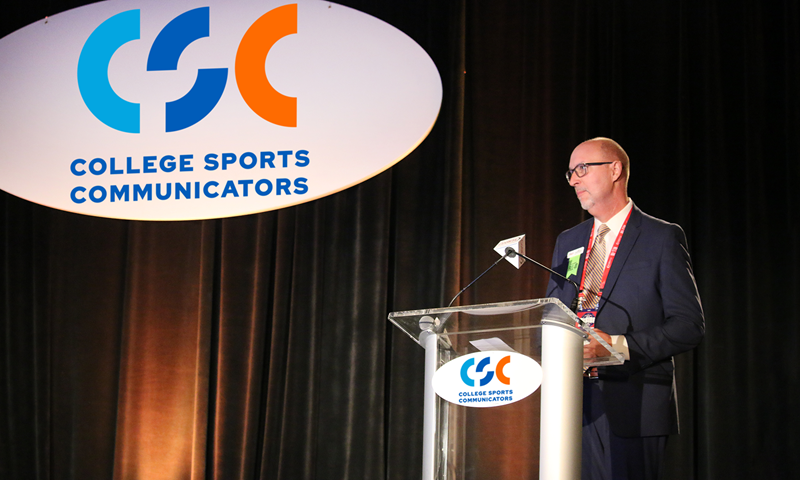KSullie's tweet photo. Strong message from @CollSportsErik as CoSIDA rebrands to @CollSportsComm:  "Comms increasingly serves as a mission-critical function. If comms is not positioned &amp; supported this way on campuses, in conference offices &amp; at national levels, it should be." https://t.co/vvtRT9uLjQ https://t.co/MwYOtLPzYL