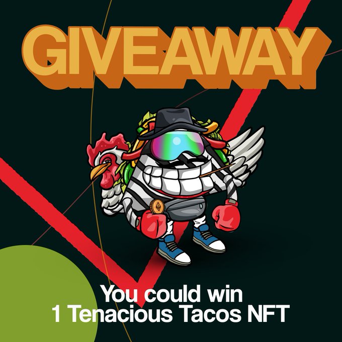 🎉7 DAYS OF GIVEAWAYS: DAY 4🎉

Interact with this post for the chance at winning a FREE Tenacious Tacos NFT! Any interaction will be considered!

Mint Details:
🌮Jan 16th
🌮10,000 Supply
🌮0.03 ETH