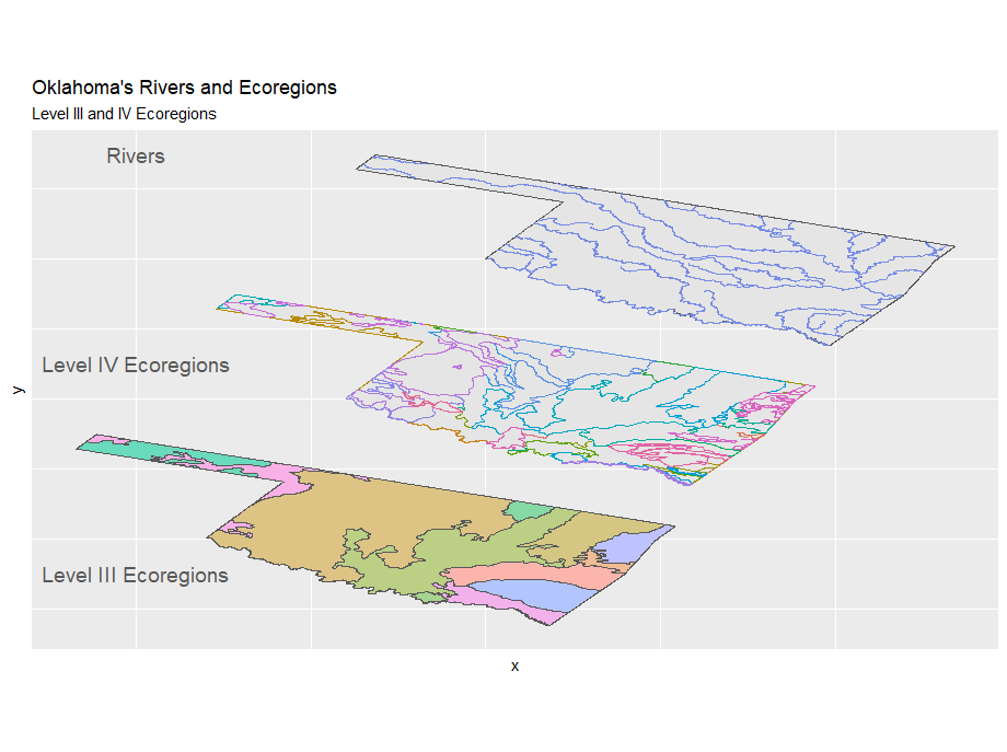 geospatial_OU's tweet photo. Happy belated #MapPromptMonday! 
Week 1: Region(s)
Ecoregions show areas of similar ecosystems and environmental resources. Oklahoma has quite a few!  

Tools: RStudio
Data sources: https://t.co/ENwSosBt7A https://t.co/e2iyUk9PxM