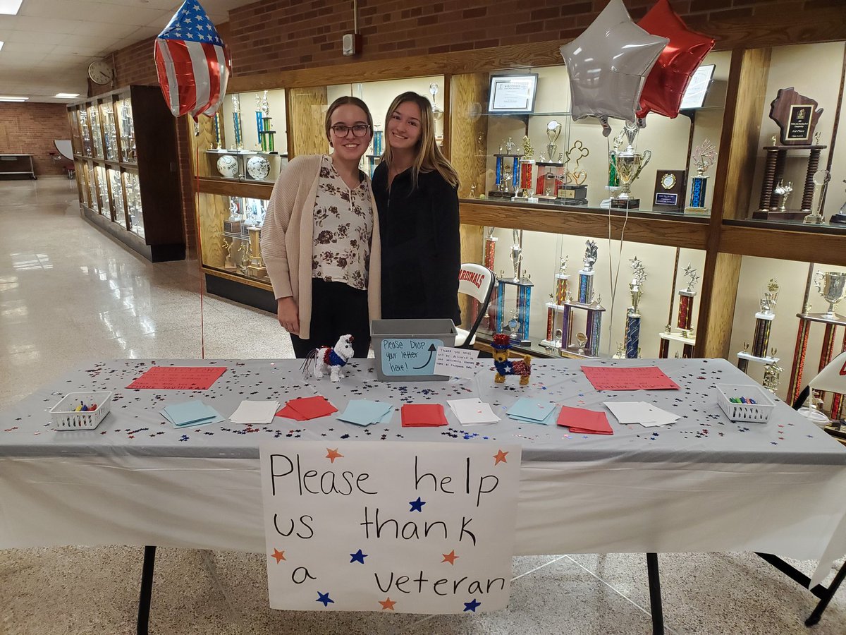 Thank you Veterans! Brooklyn and Camryn are completing their Captain's Project tonight and need your help... please stop by the table at any point during our doubleheader to write a thank you card for a Chippewa Valley Veteran!