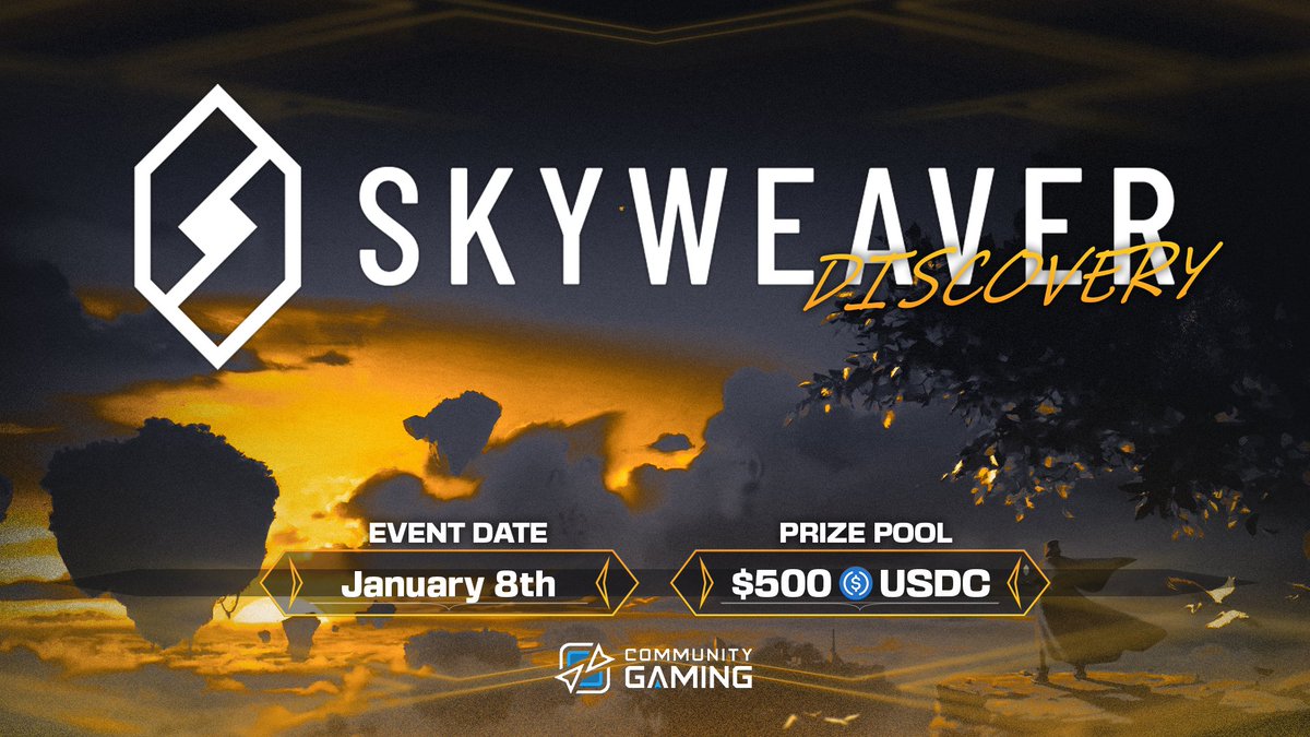 CG_Grassroots's tweet photo. Dawn of the (2nd to last) day!🌚

The CG $500 @SkyweaverGame  Discovery Monthly is going down this weekend on Sunday, Jan 8th!

💰Free to Enter - $500 UDSC Prize Pool
📅January 8th - 3PM ET

Only a few spots are left:
🔗https://t.co/dkLAg319iQ https://t.co/hi6aB5vz13