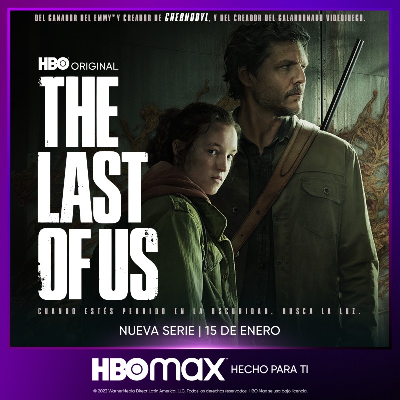 HBOMaxLat's tweet photo. El futuro de la humanidad depende de ellos. El 15 de enero llega #TheLastOfUs a HBO Max.