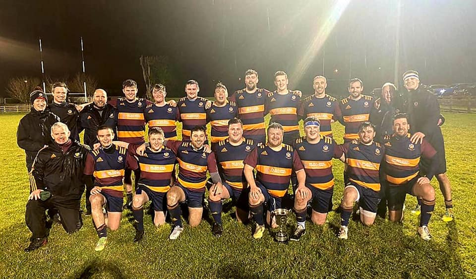 Congratulations & well done to @skerriesrugby who won the NE McGowan Cup Final in an exciting & hard fought match against @DundalkRFC this evening. FT 17 v 19.