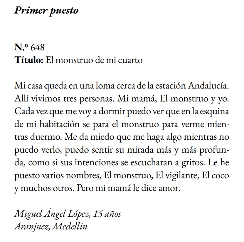 Les voy a contar la historia de Miguel, el autor detrás de este cuento 👇 que participó en la más reciente edición de 'Medellín en 100 palabras' y que se volvió viral por cuenta de la cruda y horrorosa realidad que refleja: el abuso a niño, niñas y adolescentes en la ciudad.