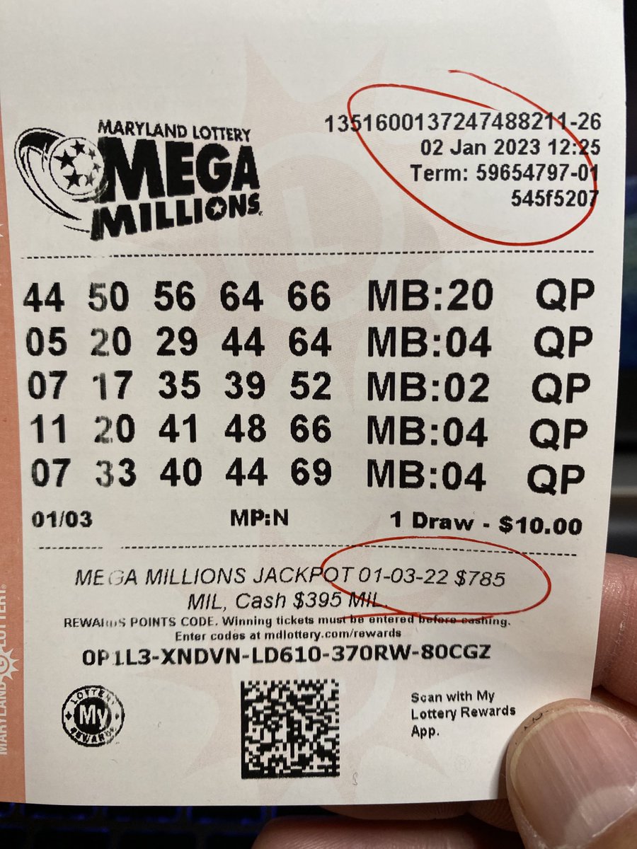 ⁦@KYMegaMillions⁩ #Megamillions How many tickets have this error on them?! It states the drawing is 1/3/22 NOT 2023. Purchased in Md. #MdGov #GovMoore #MarylandLottery @marylandLottery