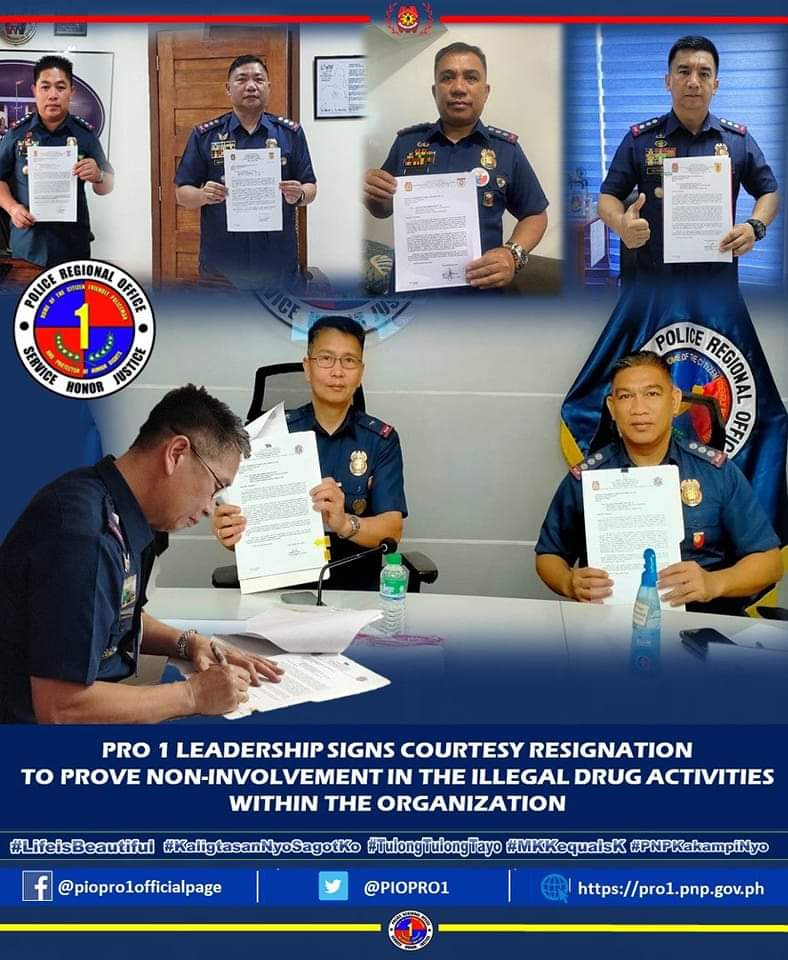 pnppio's tweet photo. "YES TO PNP INTERNAL CLEANSING"

PBGEN JOHN C CHUA, RD PRO 1 led the signing of courtesy resignation in Northern Luzon to prove non-involvement in the illegal drug activities.

#LifeIsBeautiful
#KaligtasanNyoSagotKo
#TulongTulongTayo
#MKKequalsK
#PNPKakampiNyo https://t.co/qYFhFI8768