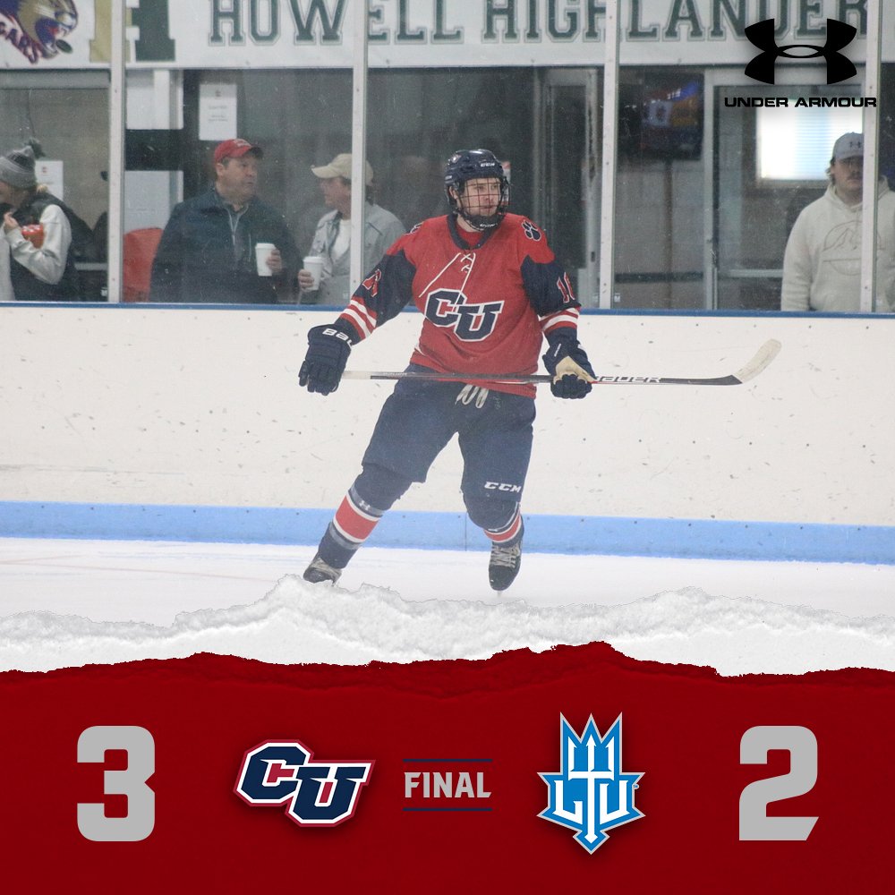 AthleticsCleary's tweet photo. Cleary wins their 6th straight, and 1st for Coach Scott Gardiner, as the Cougars defeated #9 Lawrence Tech 3-2 

CU had goals from Levi Herauf, Johnny Gardiner, and Ben Gledhow got the game-winner early in the 3rd Period.
Cleary plays tomorrow at Farmington Hills Ice Arena at 8 https://t.co/Sd66mXxL4s