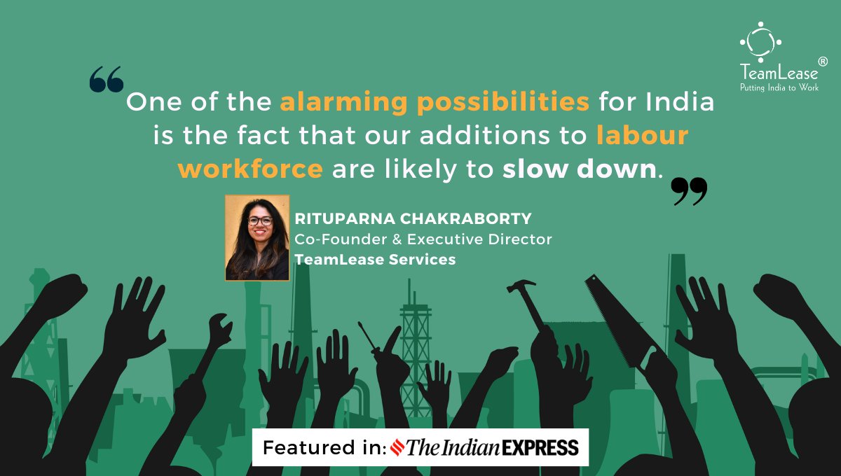 TeamLease's tweet image. Global recession inflating Indian unemployment rut?

“Our additions to #labourworkforce are likely to slow down as it happened in other developed economies.” TeamLease Co-Founder &amp;amp; ED Rituparna Chakraborty told Indian Express.

Read more: 

#puttingindiatowork