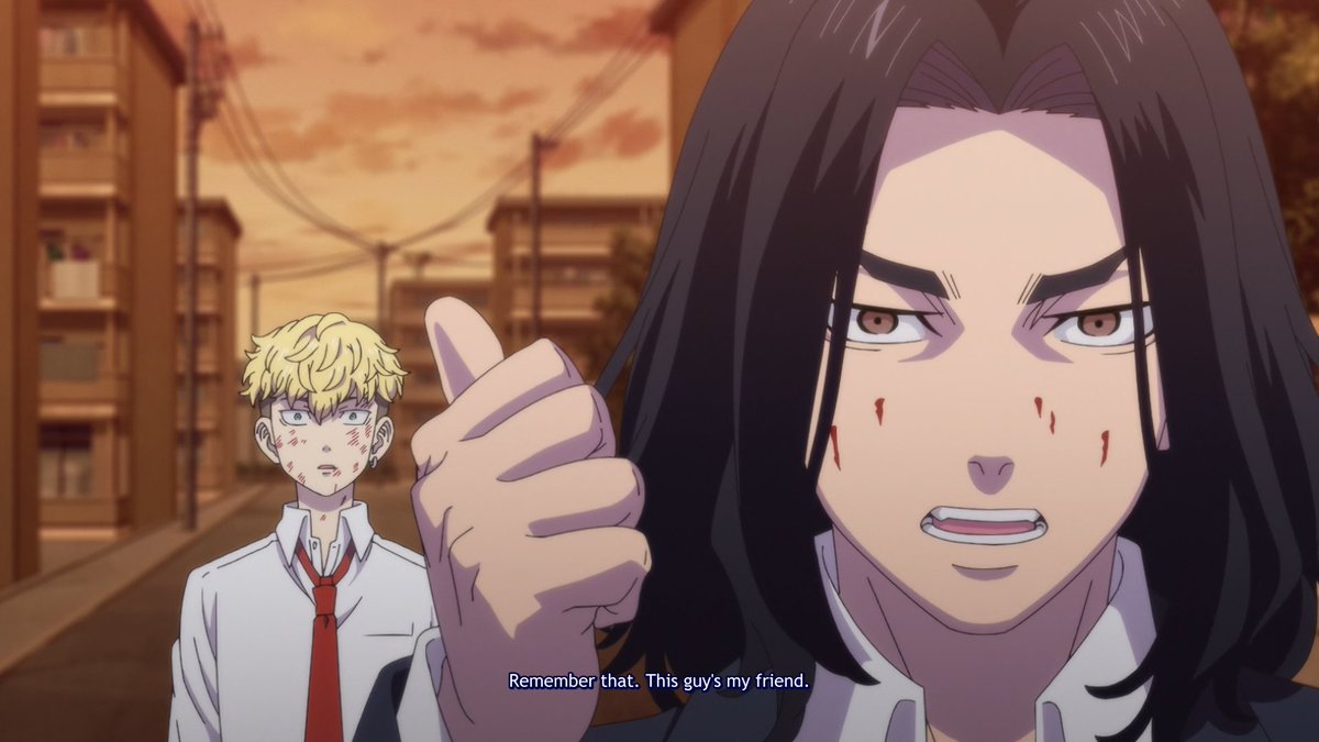 panravenc's tweet photo. #TokReWatch | EP 22

baji's and chifuyu's first meeting. i love them so very much. the sunset colours, their whole relationship has a place in my heart. when both don't wear their usual appearances, they still reach each other. let's split yakisoba sometime, okay? https://t.co/2gxpBT8rkT