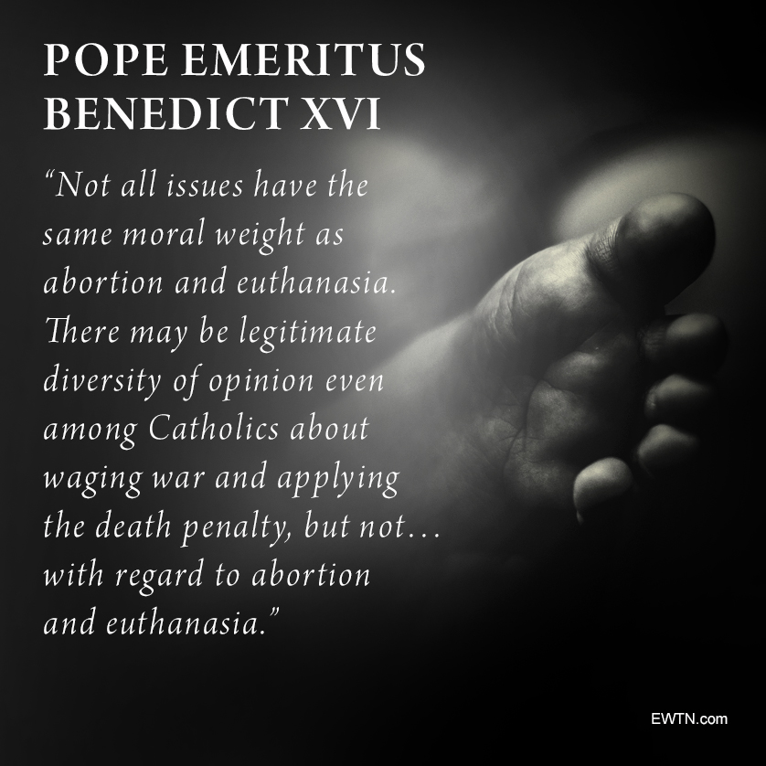 'A Catholic would be guilty of formal cooperation in evil, and so unworthy to present himself for Holy Communion, if he were to deliberately vote for a candidate's permissive stand on abortion and/or euthanasia.' - Pope Emeritus Benedict XVI 🕊🇻🇦🙏🏻
#BabysLivesMatter #LetLifeWin