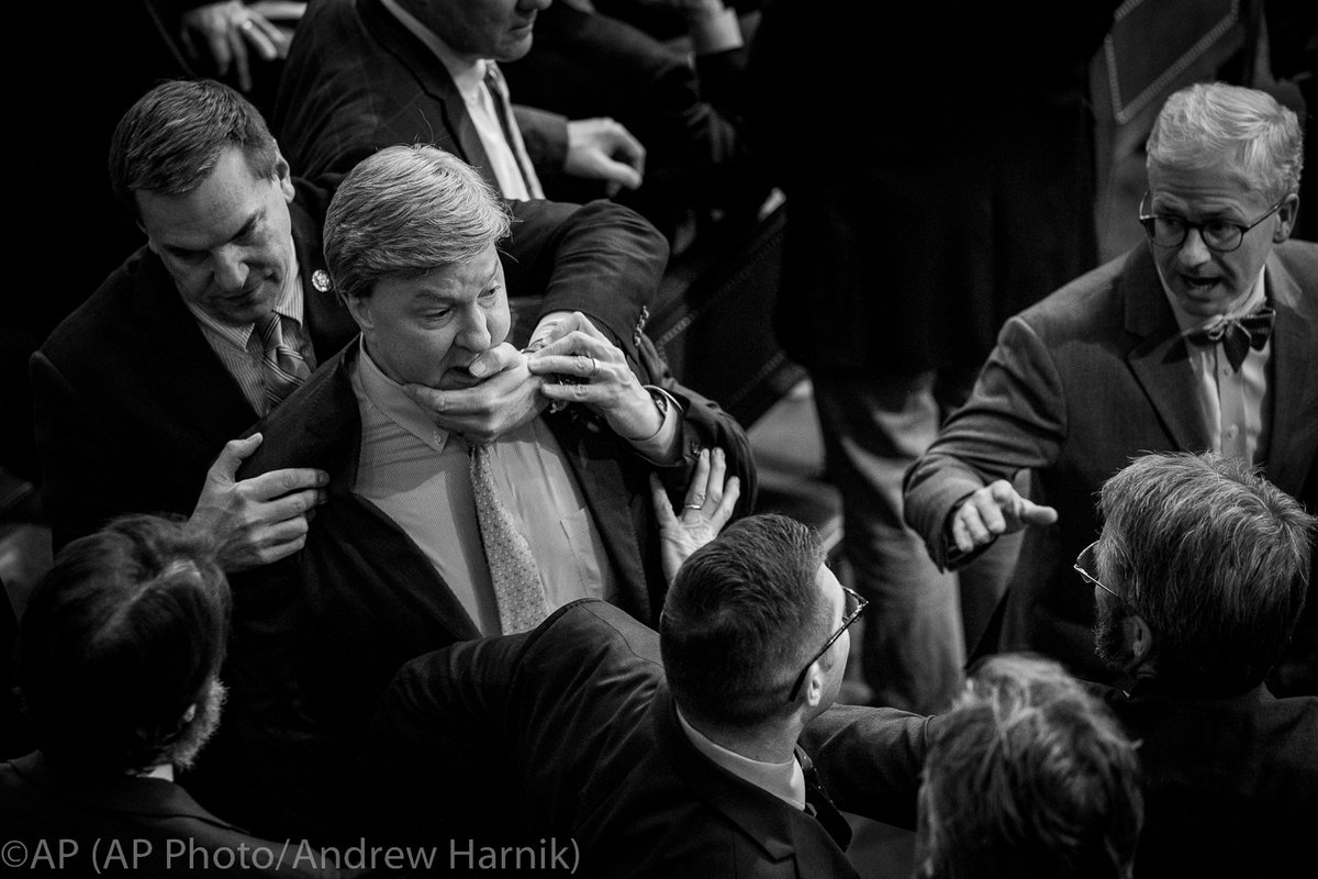 Andrew Harnik (@andyharnik) on Twitter photo Rep. Hudson, R-N.C., left, pulls Rep. Rogers, R-Ala., as he confronts Rep. Matt Gaetz, R-Fla., during the 14th round of voting for speaker as the House meets for the fourth day to try and elect a speaker in Washington, Friday, Jan. 6, 2023. (<a href="/AP/">The Associated Press</a> Photo/<a href="/andyharnik/">Andrew Harnik</a>) Rep. Hudson, R-N.C., left, pulls Rep. Rogers, R-Ala., as he confronts Rep. Matt Gaetz, R-Fla., during the 14th round of voting for speaker as the House meets for the fourth day to try and elect a speaker in Washington, Friday, Jan. 6, 2023. (<a href="/AP/">The Associated Press</a> Photo/<a href="/andyharnik/">Andrew Harnik</a>)