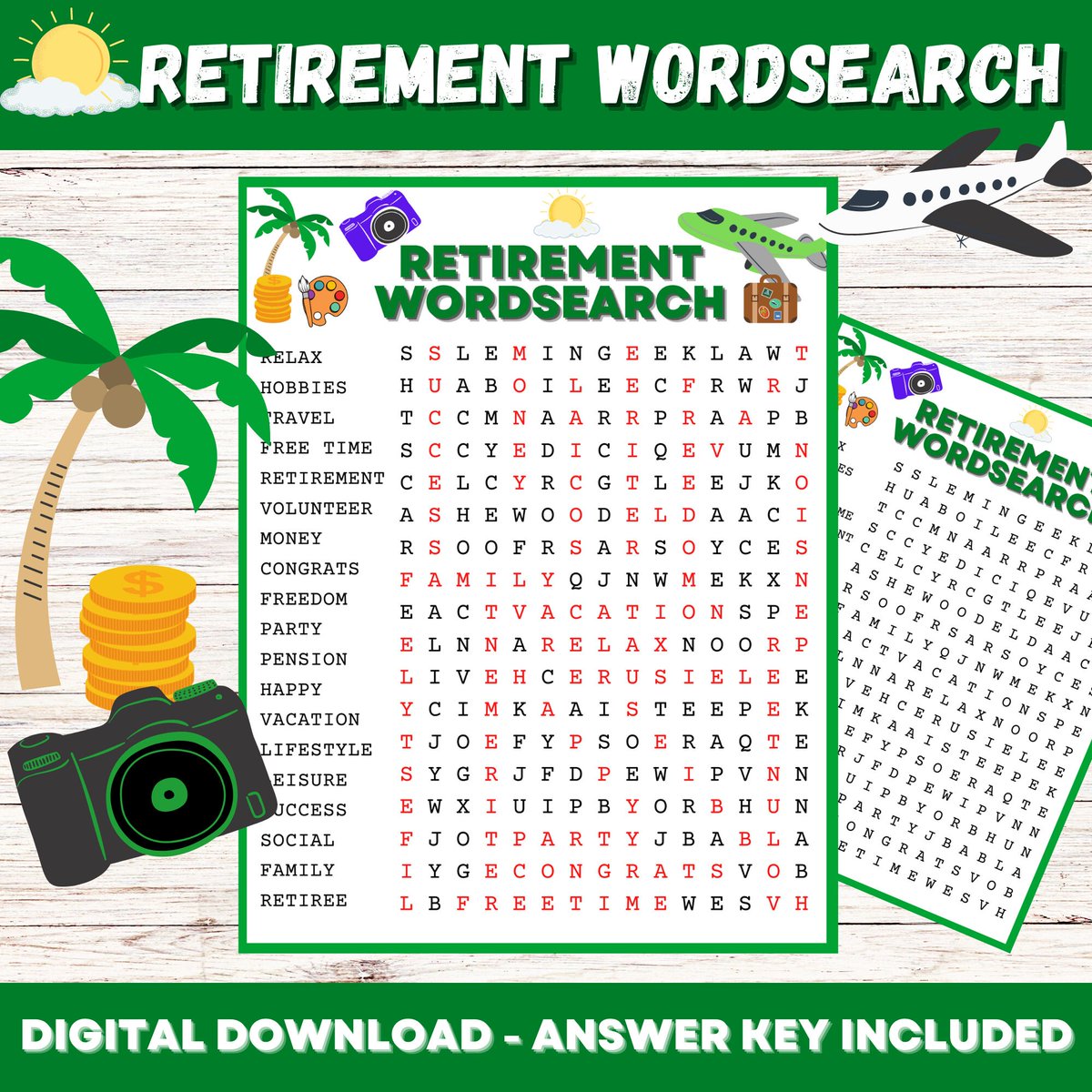 basichomediy's tweet photo. Excited to share the latest addition to my #etsy shop: A Retirement Party Wordsearch Printable with Answers, Fun Game, Retirement Game, Retirement Activity https://t.co/2YYs1Ip4zM #retirement #fungame #printablegame #retirementgame #answerkey #printableretirement https://t.co/ad6spKUjIn