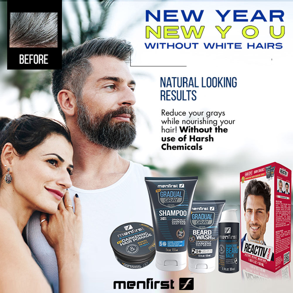 MenfirstUSA's tweet image. All of the good kind of stares, none of the harsh ingredients. What’s not to love?

Get the right kind: menfirst.com
#Menfirst #gradualgray #grayhair #silverhair #greyhair #malegrooming #mensgrooming #menover50 #malehaircare #menshaircare #saltandpepperhair #hairdye