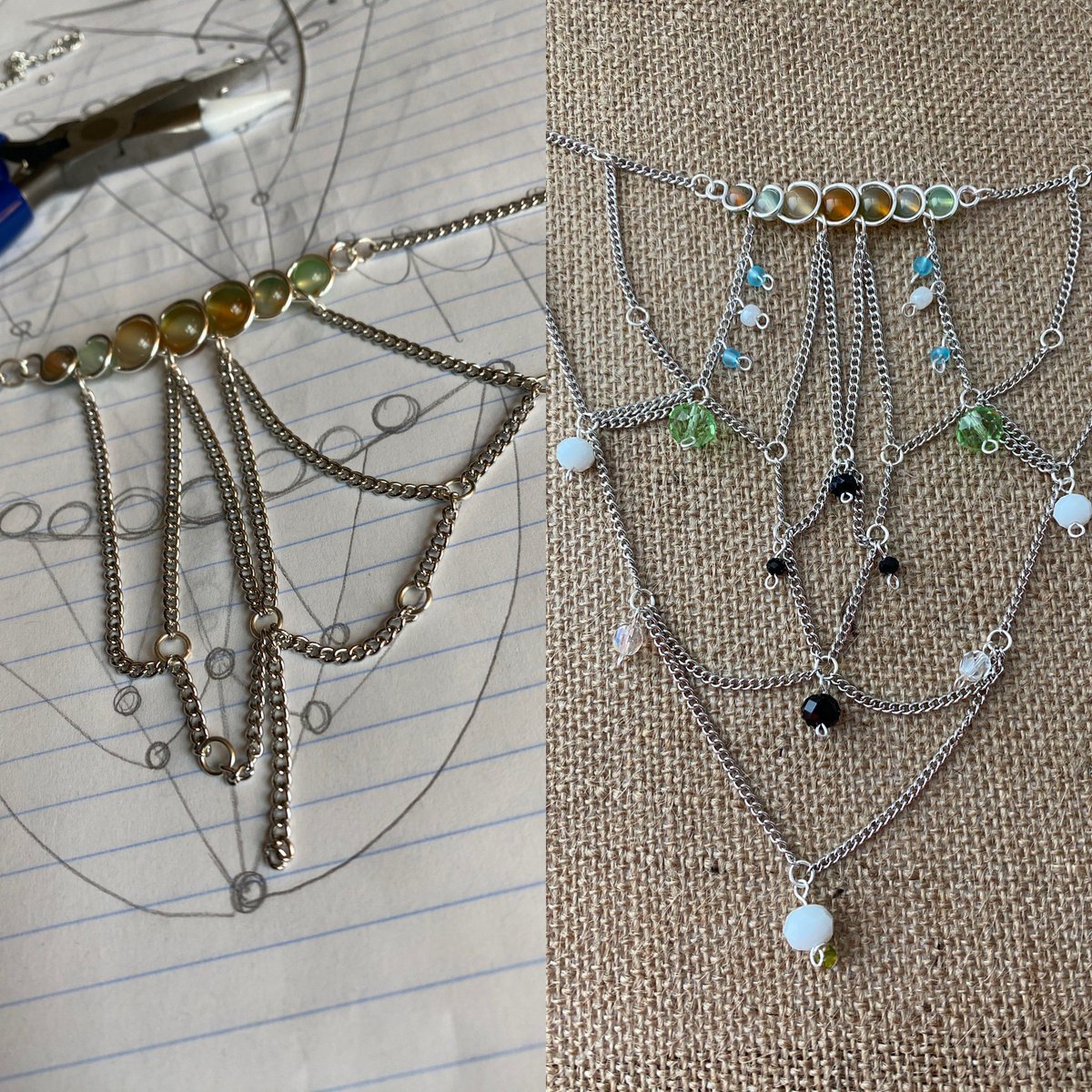 SuLuzCo's tweet photo. Beginning/ end

I will try again to get the butterfly wing look for a different one. Also looking into black chains :) #etsy #etsyshop #handmade #jewelrydesign https://t.co/6aY8AY9doG