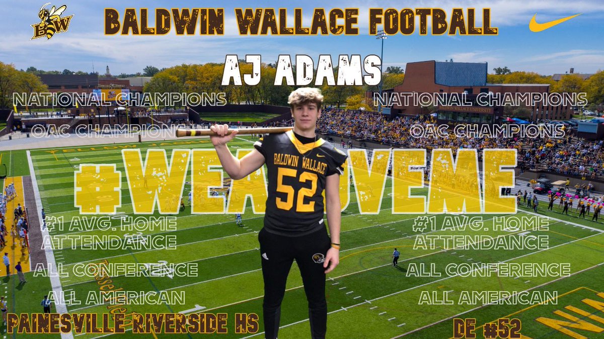 AJAdams52's tweet image. After a great visit and conversation with coach Hilvert I&apos;m blessed to have received my 5th offer to play football at Baldwin Wallace University! 🙏 @bryandoberdruk @CoachSchuss @_RHSFootball