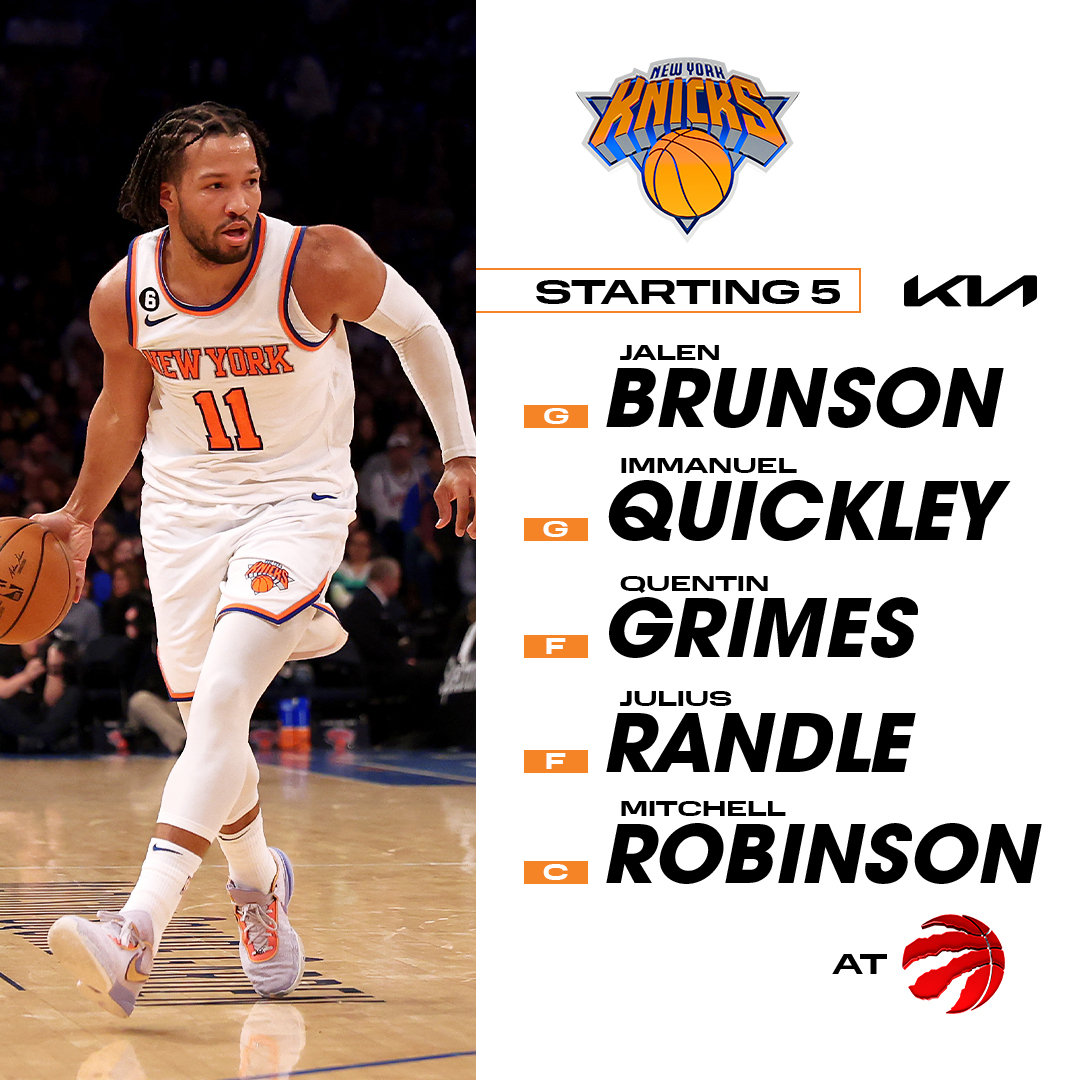NEW YORK KNICKS on Twitter "Starters."