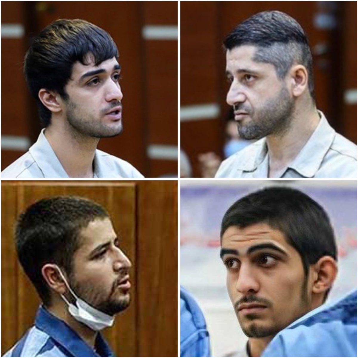 Rozan (@rozan198) on Twitter photo Diese Typen könnten in den nächsten Stunden gehängt werden. Das Todesurteil für 4 Demonstranten wurde im Kassationsverfahren bestätigt #Mohammed_Broghani #Mohammed_Qabadlo #MohammadHosseini #MohammedMahdi_Karami
#MahsaAmini #IranRevolution
<a href="/UNHumanRights/">UN Human Rights</a>
<a href="/RadioRadicale/">Radio Radicale</a> Diese Typen könnten in den nächsten Stunden gehängt werden. Das Todesurteil für 4 Demonstranten wurde im Kassationsverfahren bestätigt #Mohammed_Broghani #Mohammed_Qabadlo #MohammadHosseini #MohammedMahdi_Karami
#MahsaAmini #IranRevolution
<a href="/UNHumanRights/">UN Human Rights</a>
<a href="/RadioRadicale/">Radio Radicale</a>