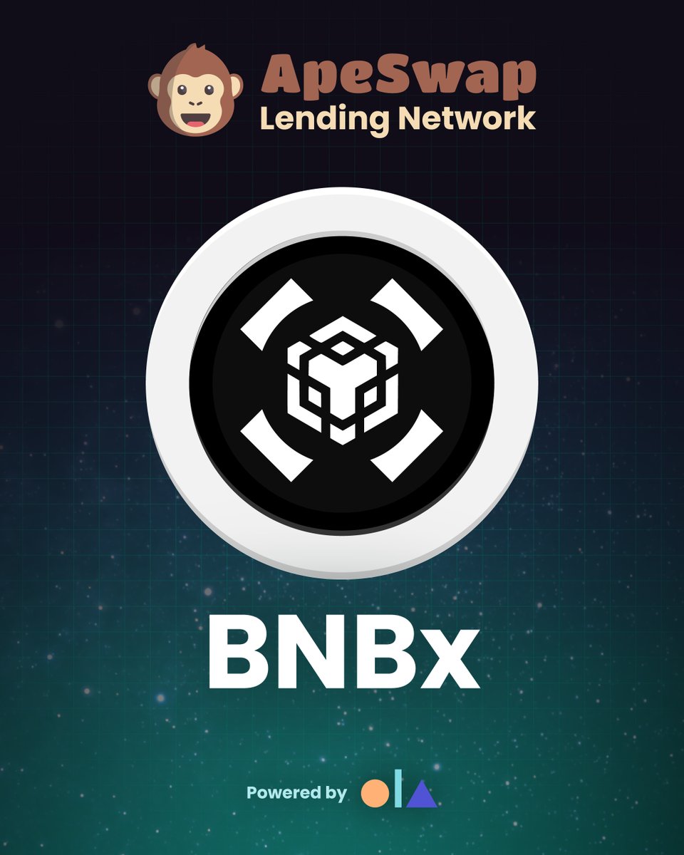 You can now use @Stader_bnb's $BNBx as collateral on the #ApeSwap Lending Network! ⚖️

🤯 Trusted with $20M+ in assets
👉 apeswap.click/ApeSwap-Lending