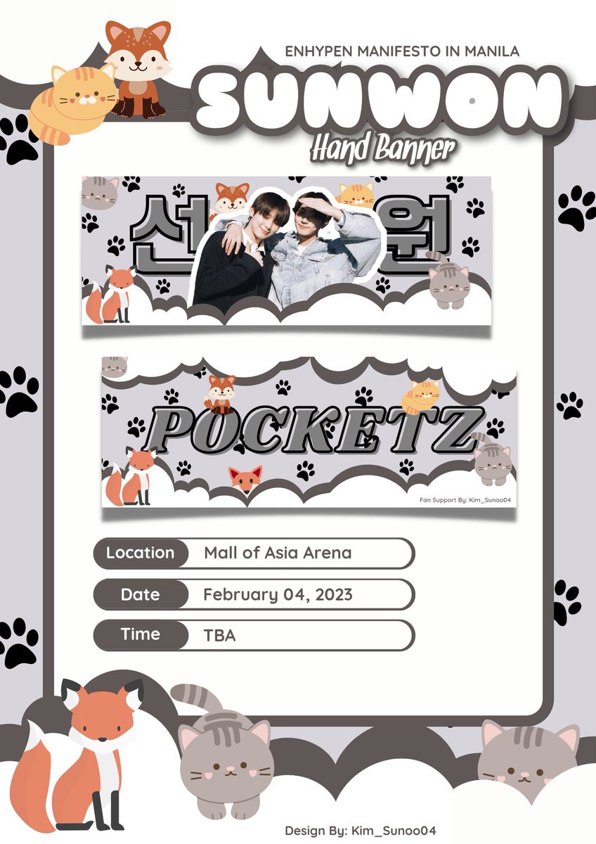 ksnluvsenha's tweet photo. ENHYPEN MANIFESTO IN MANILA 
"Sunwon Hand Banners" 
by Kim_Sunoo04

Annyeong Engenes!✨ I'll be giving away Sunwon hand banners on Feb. 4 (Limited qty) 

Mechanics:
• like, retweet, mbf
• 1:1 ratio only
• dm me for donation &amp; trades

#MANIFESTO_IN_MANILA #SUNWON https://t.co/Ki1JPCZwmx