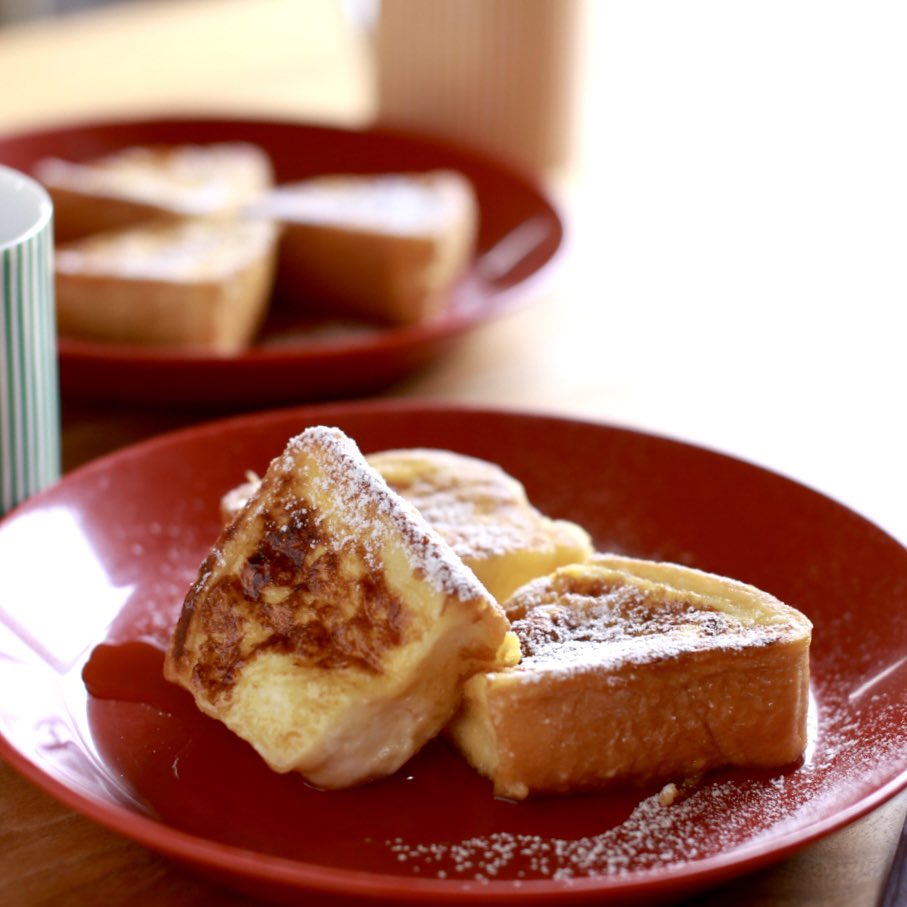 kiyyopy's tweet image. かんたん朝食
#フレンチトースト　#朝食 #EOS6D  #SIGMA50mmF14