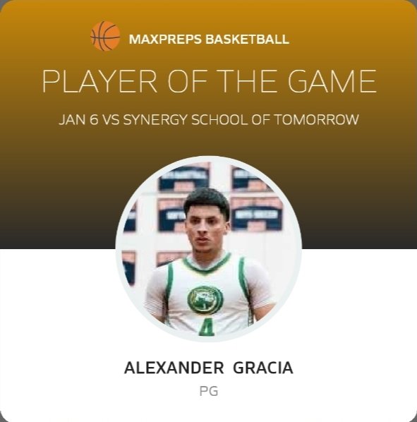 Playing On A Hurt Ankle Bouncing Back From A Tough Loss Yesterday <a href="/AMG_561/">Alexander Gracia</a> Led The Team With 32 Pts As GCA Gets The Win !!!

Synergy -53 <a href="/GCAPanthers/">Greenacres Christian Basketball</a>- 80
TOP PERFORMER'S TONIGHT 

A.Gracia 32pts , 5stls,7ast , 5-9 3pt
S.Noel 18pts , 4-7 3pt ,7rbs
A.Valbert 15pts , 3ast ,3rbs