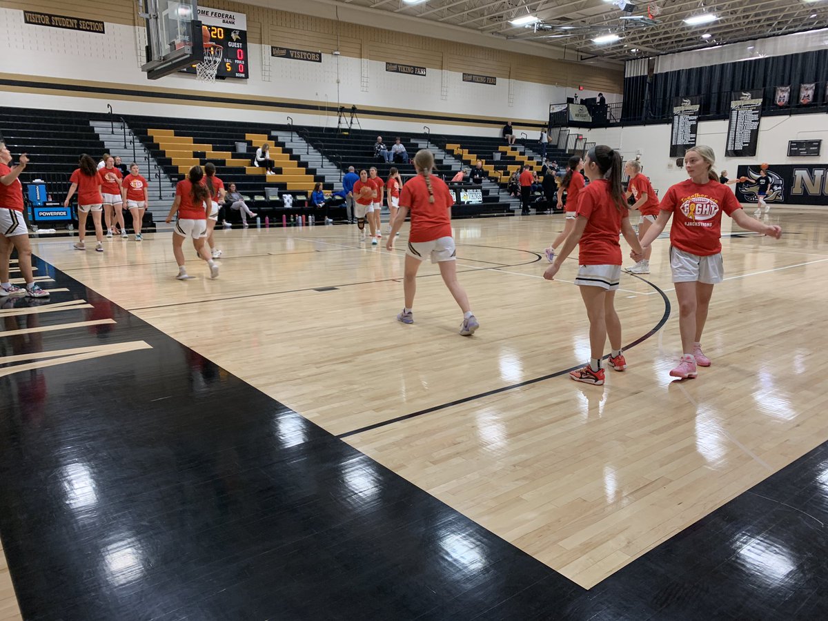 I walked into the gym tonight and instant tears! 😭 The <a href="/GINW_GBB/">NW Girls Basketball</a> are repping their #Jackstrong shirts for pregame! #speechless #ginwvikings #togetherwefight