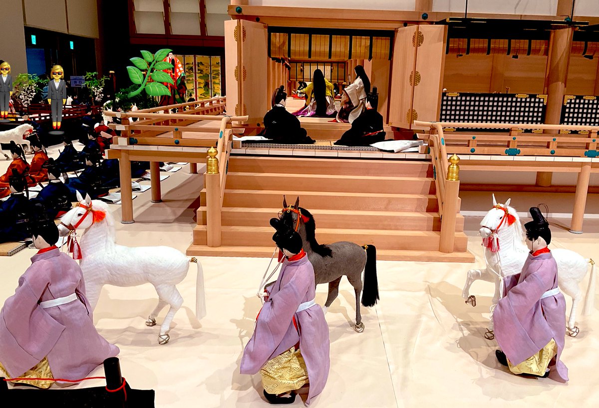 「白馬の節会(あおうまのせちえ)は、ちょうど先日「五節供の日本」展でその様子のジオ」|松浦はこ｜暦日擬人化🗓のイラスト