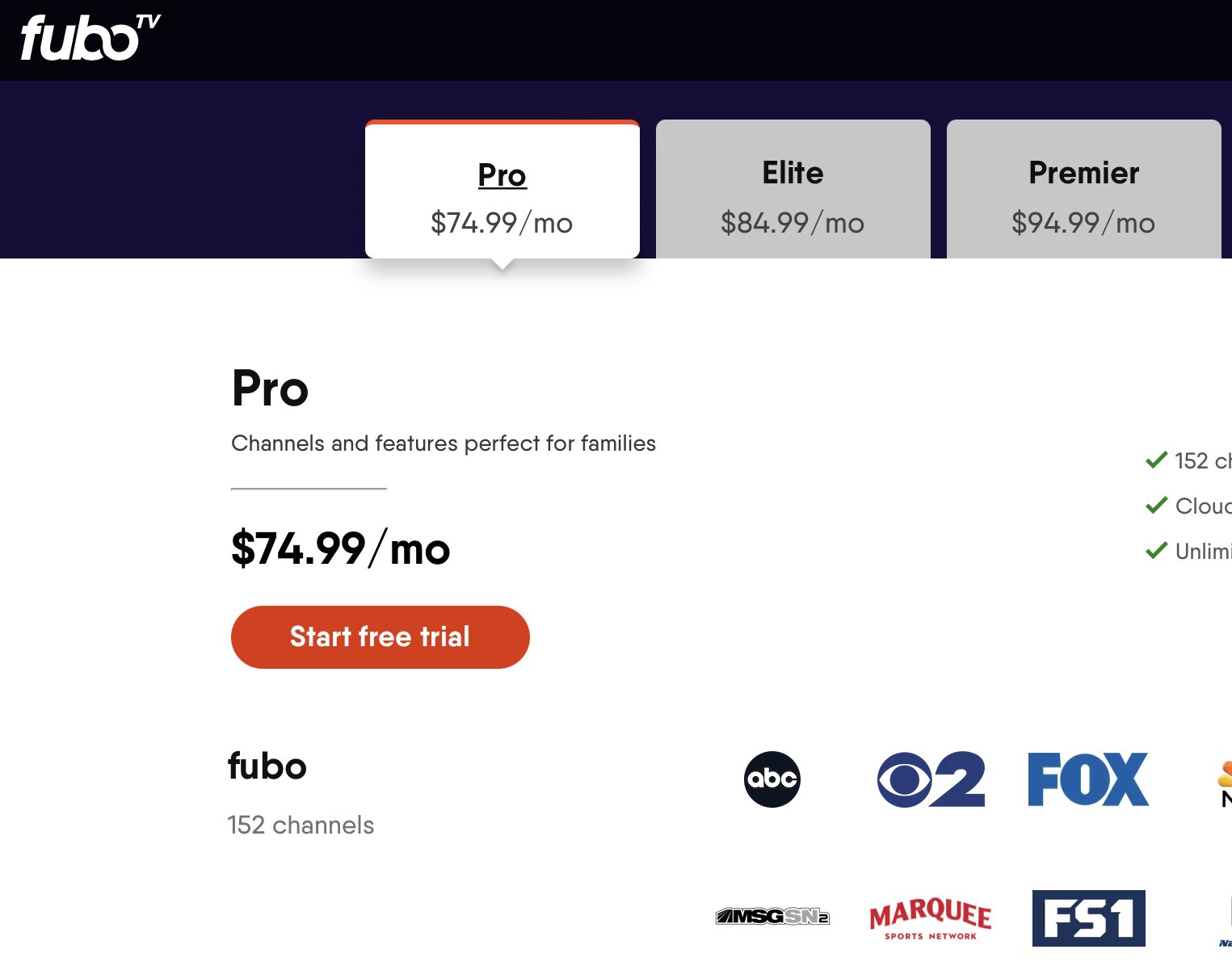 Dan Rayburn on X: fuboTV raises` pricing by $5 for new members with the  Pro plan going from $69.99 to $74.99 and the Elite plan going from $79.99  to $84.99. The Ultimate