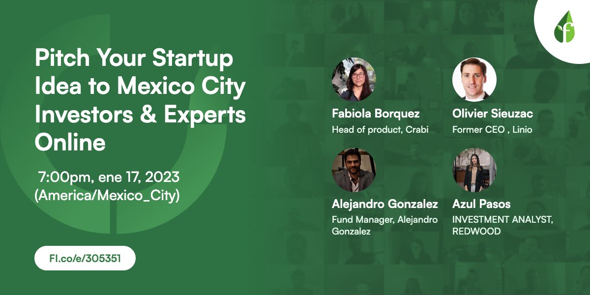 Practica tu pitch el 17 de enero por ZOOM a las 19 pm CDMX es GRATIS y puedes registrarte aquí 👉 fi.co/event/pitch-yo….

<a href="/azulpasoss/">azul 🦋</a> <a href="/alejandrogonal/">Alejandro Gonzalez</a>  <a href="/FounderMx/">Founder Institute MX</a>  <a href="/founding/">Founder Institute</a>