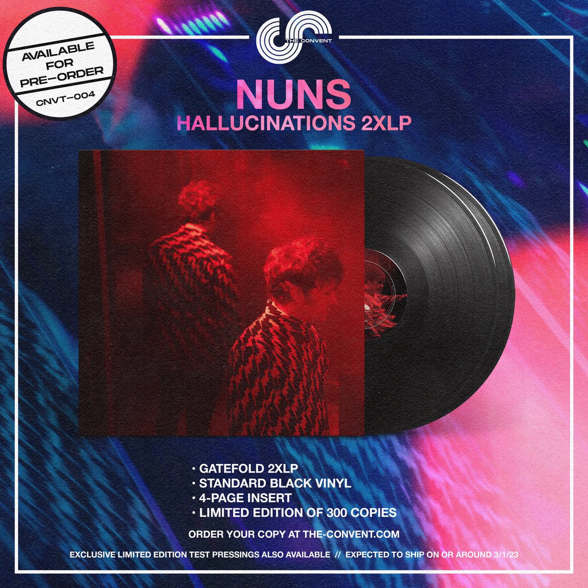 Nuns (@nunsmusic) on Twitter photo Our album Hallucinations is available for pre-order on vinyl via our label <a href="/THEC0NVENT/">The Convent</a>! Grab your copy at the-convent.com Our album Hallucinations is available for pre-order on vinyl via our label <a href="/THEC0NVENT/">The Convent</a>! Grab your copy at the-convent.com