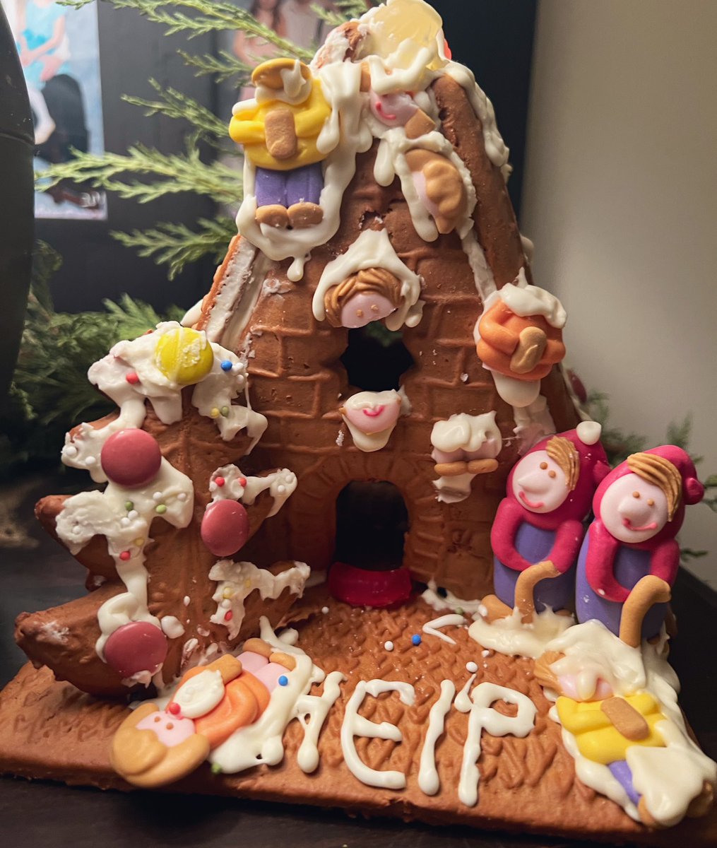 Garrett_Watts's tweet photo. My niece refuses to throw away her hell-themed gingerbread house. I’m so proud of her. https://t.co/HuTUBeSoWs