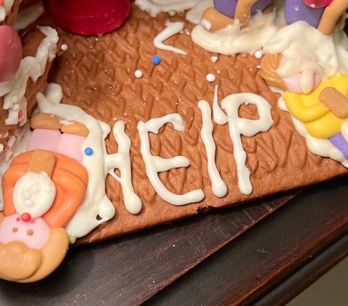 My niece refuses to throw away her hell-themed gingerbread house. I’m so proud of her.