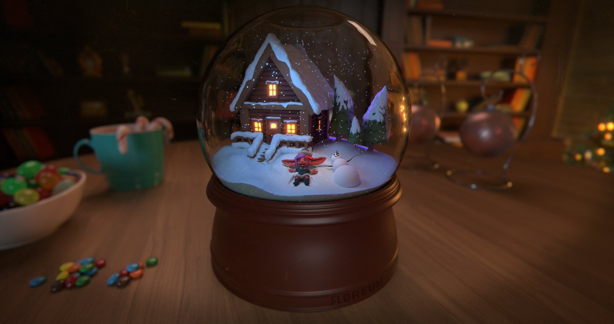 Clay Hibisca is making a snow angel with her snow friend.

I hope everyone had a happy holiday!