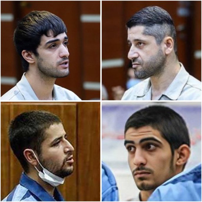 The Islamic Republic of Iran is about to execute these 4 brave young men for protesting: #MohammadBroghani #MohammadGhobadloo #MohammadHosseini #MohammadMehdiKarami These men showed the courage to oppose a child-murdering regime. Help us save their lives. Spread the word.