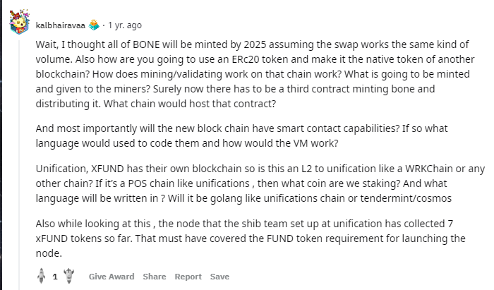 RingoshiToitsu's tweet photo. BREAKING 🚨— Research shows past reddit comment from DEV of SHIB, @kaaldhairya directly asking how #Shibarium will be built BEFORE it started development.

Mentioning the use of WRKChain, &amp;  $FUND requirement to launch the node. 
Official comment 👇
https://t.co/ixiaNuSz7k https://t.co/sqdrESZUw2